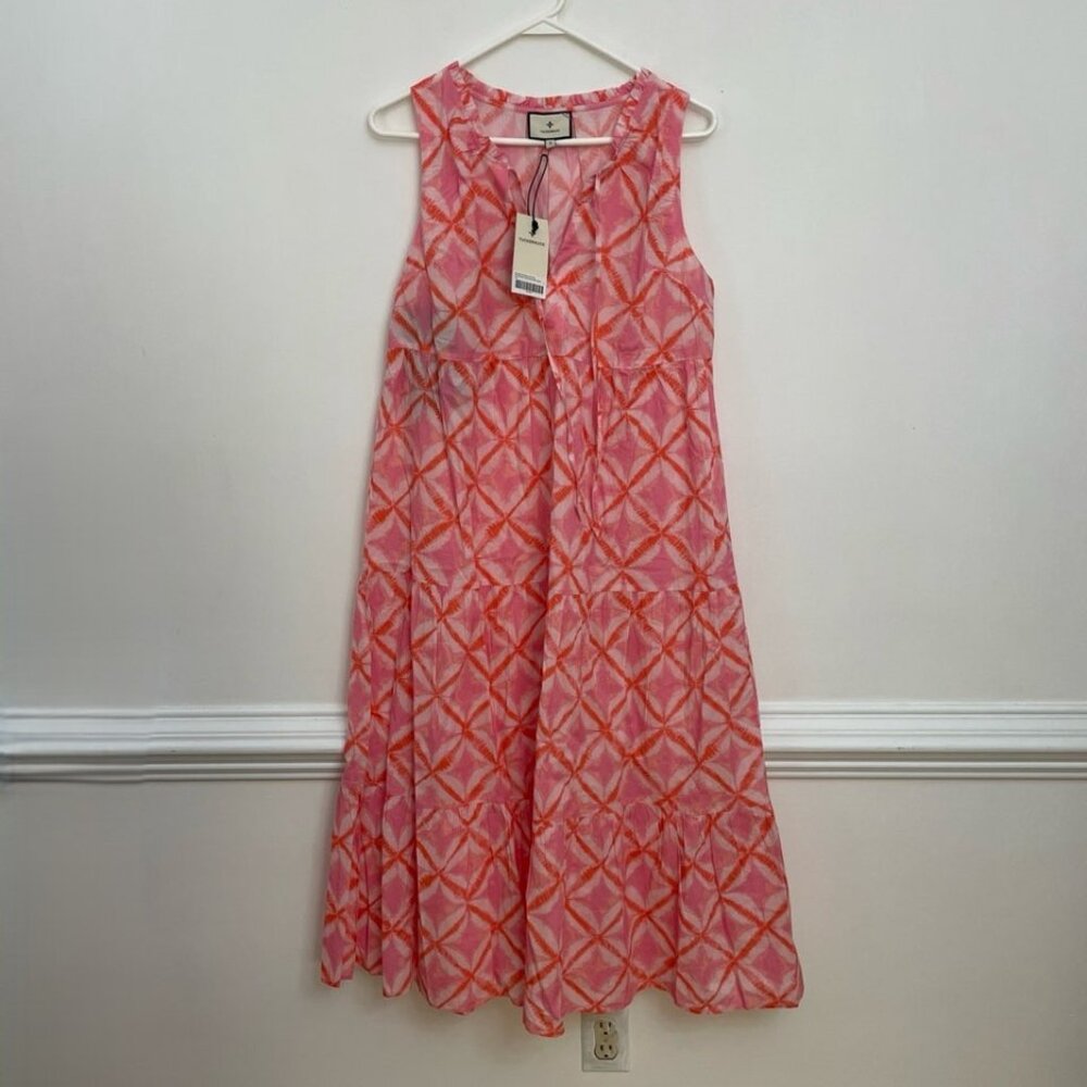 Tuckernuck Pink & Orange Geometric Maxi Dress